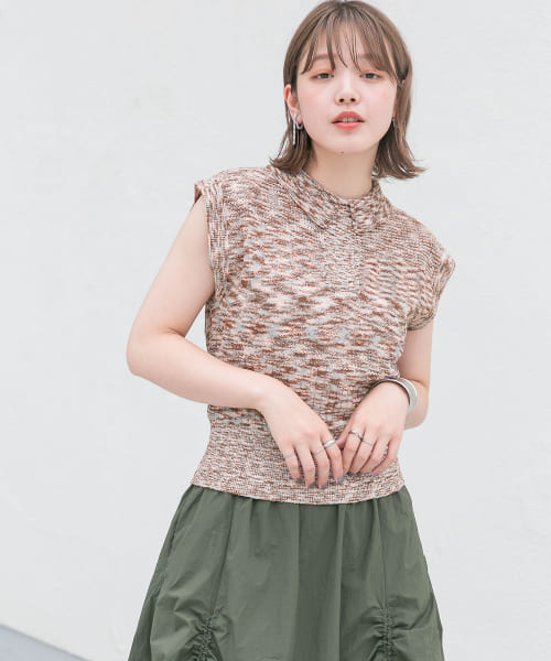 スリーブレスポロニット