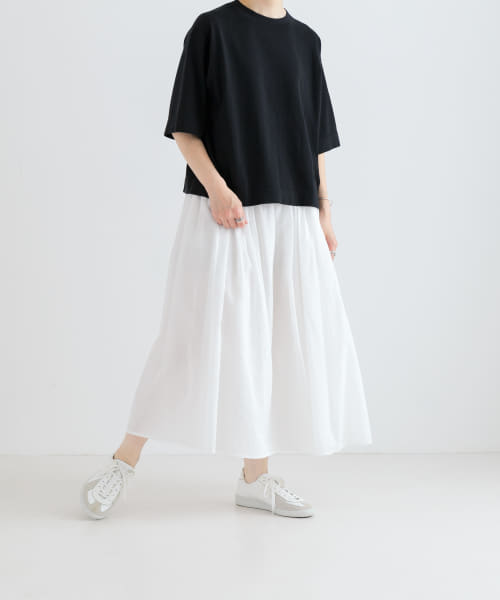 AMOMENTO　DRAWSTRING SHEER SRG SKIRT
