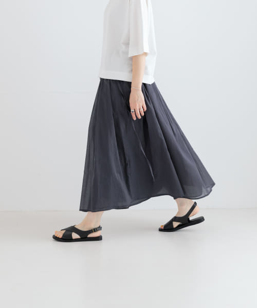 AMOMENTO　DRAWSTRING SHEER SRG SKIRT