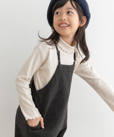 『WEB/一部店舗限定サイズ』メローフリルリブタートルネックTシャツ(KIDS)