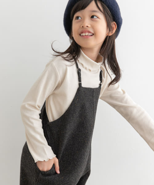 『WEB/一部店舗限定サイズ』メローフリルリブタートルネックTシャツ(KIDS)