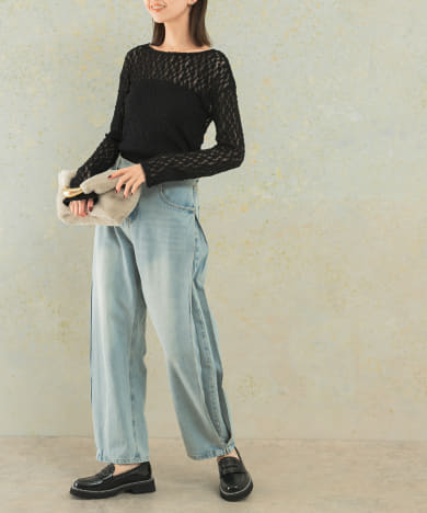 YENN HIGH RISE TUCK WIDE PANTS[RW46-Y222310109]｜URBAN
