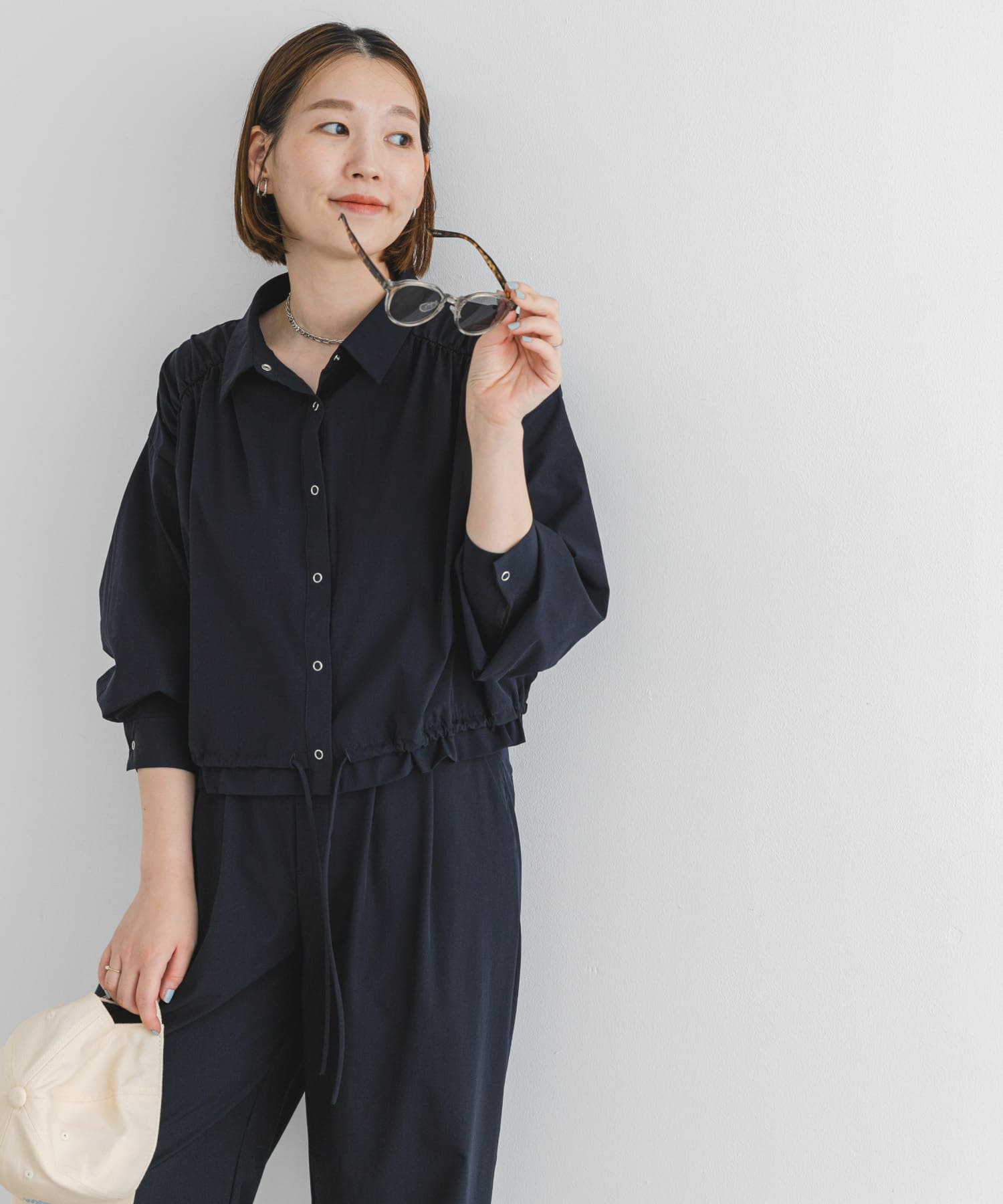 F by ROSSO 撥水ストレッチシャツ+ワイドパンツ[RA46-28Y602