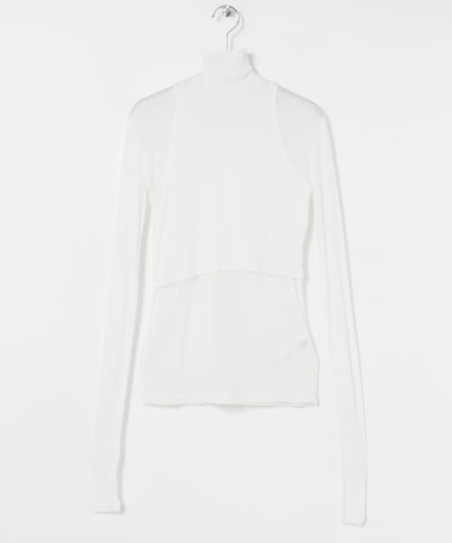 SEEALL　LAYERED SHEER HIGH-NECK T-SHIRTS