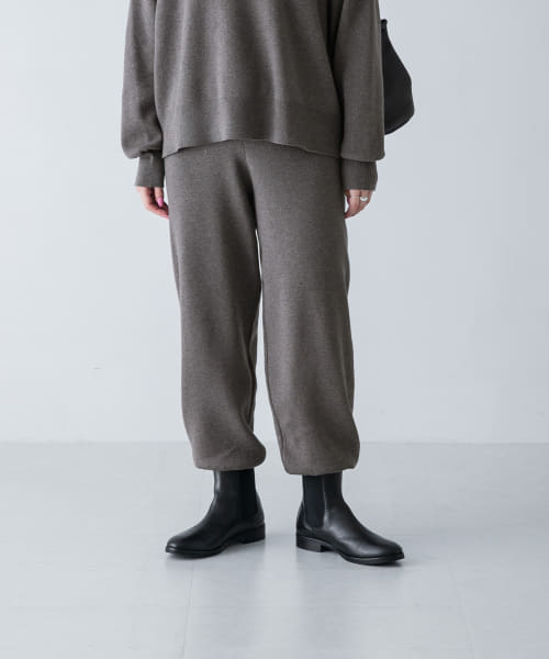 コットンカシミヤスムースニットパンツ