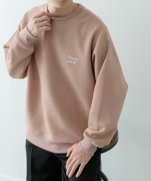 『XLサイズあり』刺繍ジャカードロングスリーブカットソー