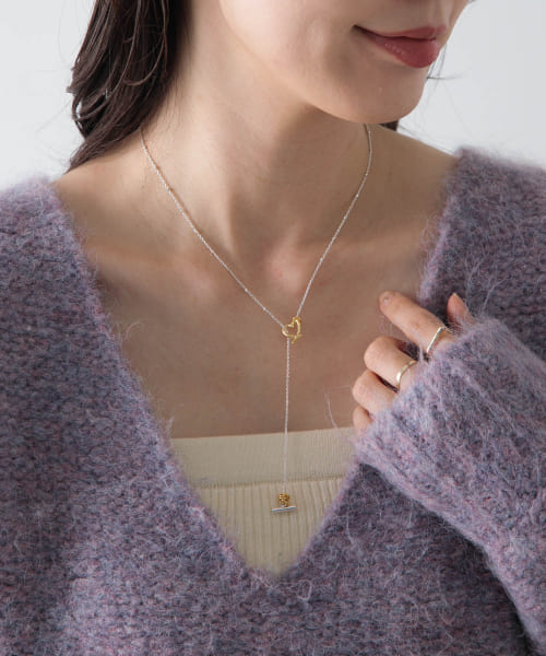 Lapuis　Line Coil Heart Necklace A