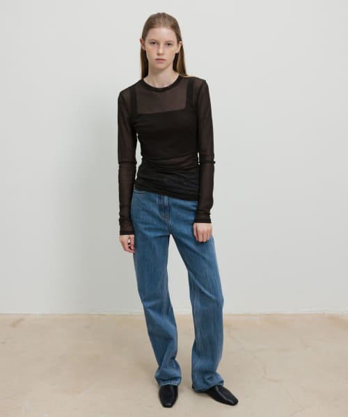 RRACE　Sheer Jersey Top