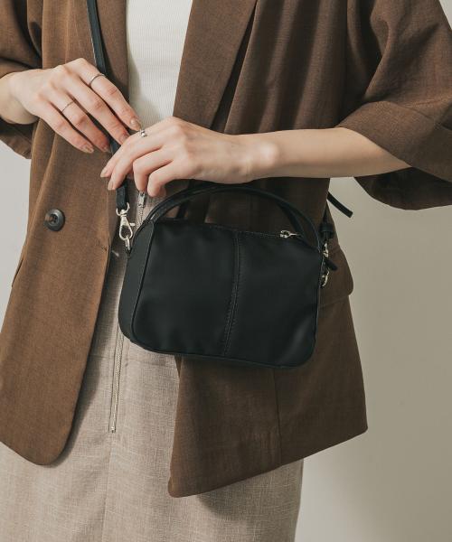 『防汚』2WAYセンターシームプチショルダーバッグ