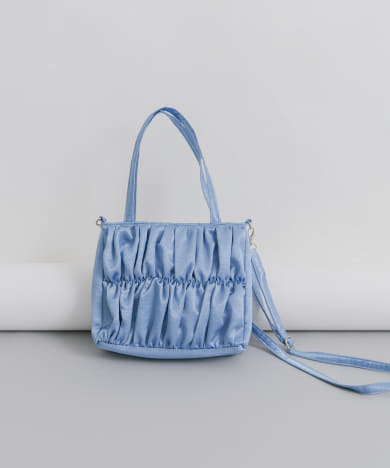 サテンギャザーハンドBAG