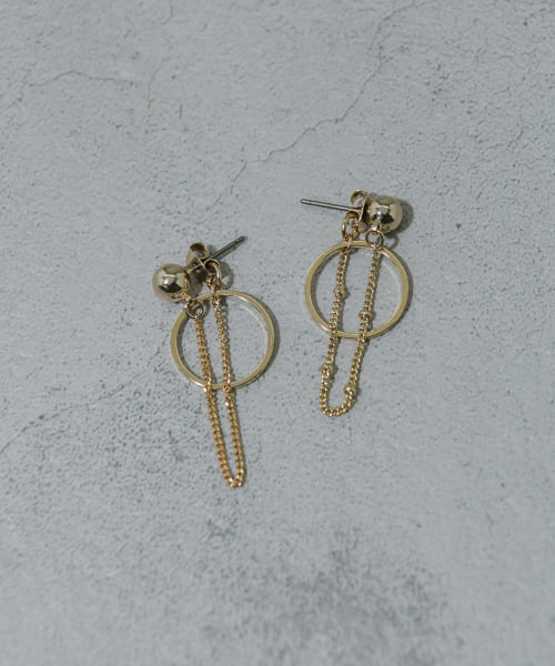 チェーンサークルピアス