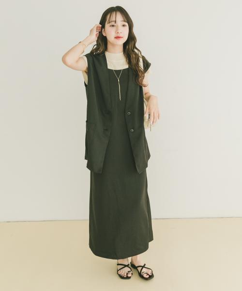 キャミワンピース×ジレセット
