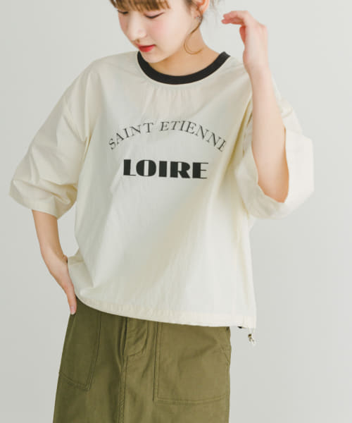 ロゴハンソデナイロンプルオーバー