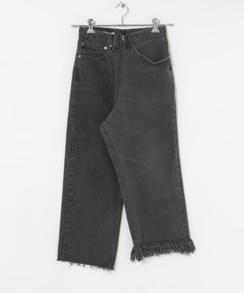 77circa　make fringe denim pants