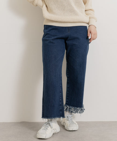 77circa　make fringe denim pants