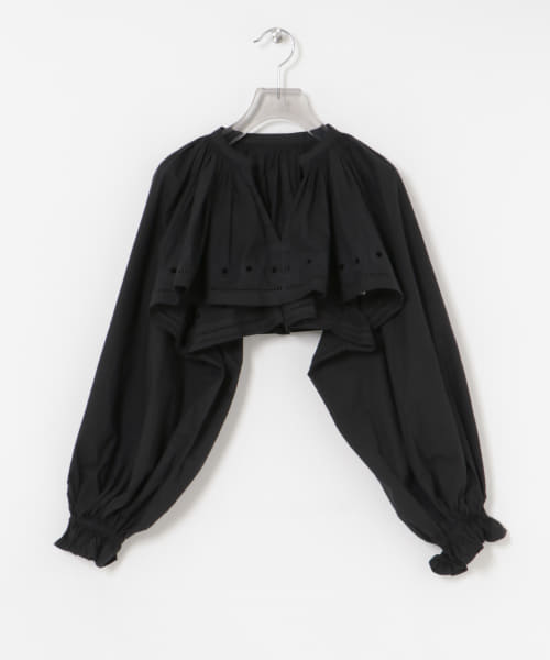 crinkle crinkle crinkle　embroidery cropped blouse