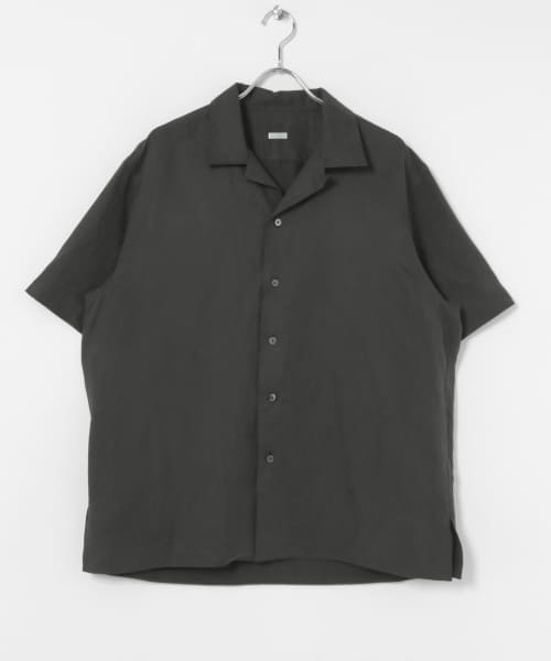 A PRESSE　Silk Linen Open Collar S/S Shirt