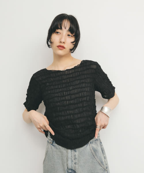 シャーリングシアートップス