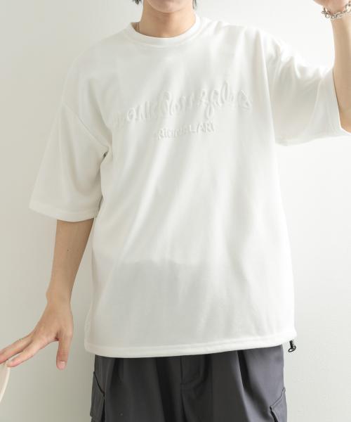 『WEB限定』Mark Gonzales　プリントクルーネックドローコードTシャツ