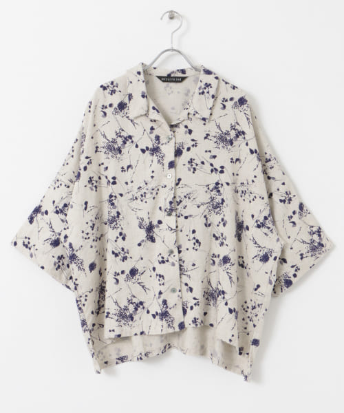mizuiro ind　rayonlinenprint wideshirts