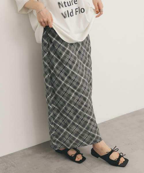 シアーチェックIラインスカート