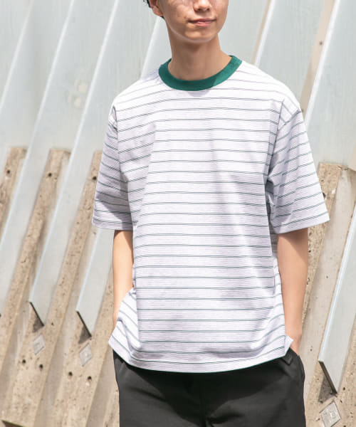 FORK&SPOON　カラーボーダーショートスリーブTシャツ