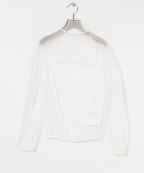 AMOMENTO　SHEER LACE MOCK NECK TOP