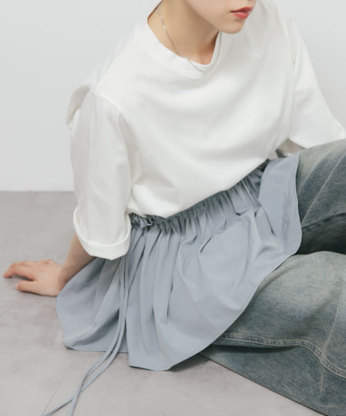 汗ジミ防止ペプラムドッキングTEE