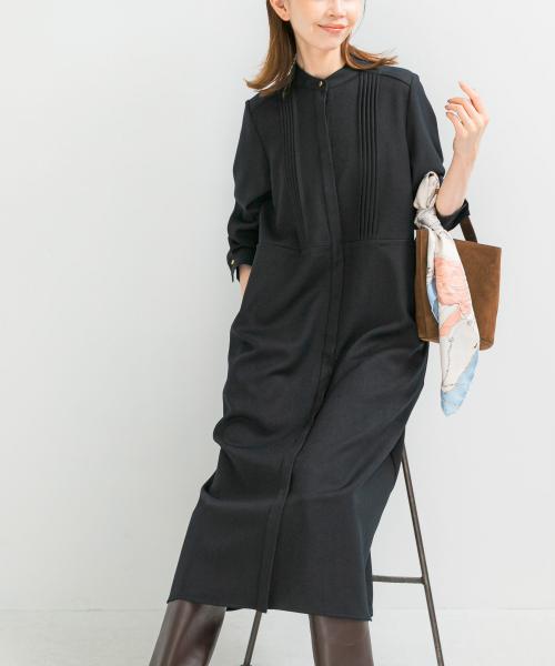 ピンタックストレートワンピース