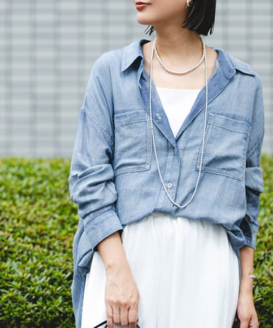 シアーデニムシャツ