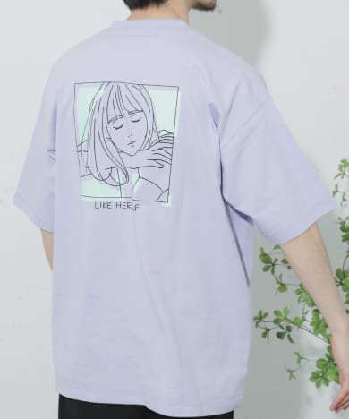 人気メンズファッション|ガールグラフィックTシャツ(5分袖)