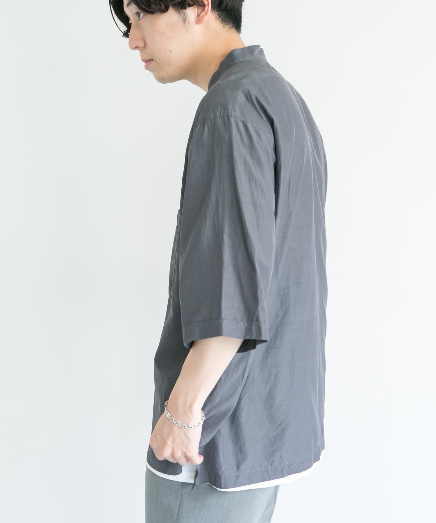 STILL BY HAND キュプラコットンプルオーバーシャツ[SH06212-DM15E 