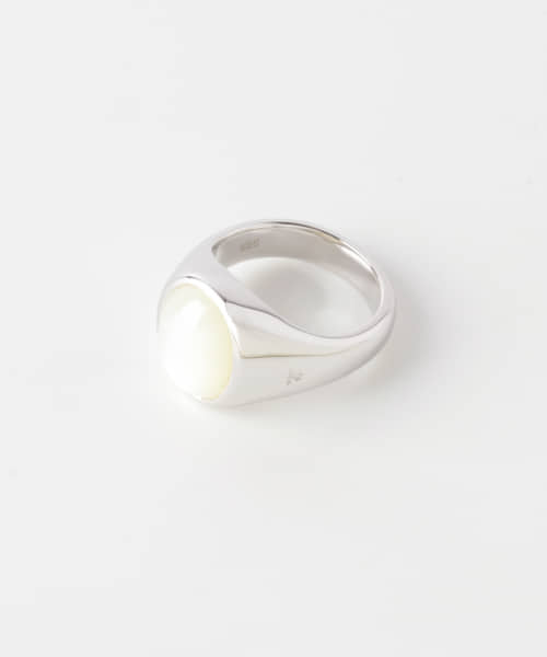 TOM WOOD　Dome Ring White MOP