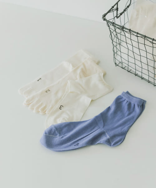 『WEB限定』meri ja kuu　4足セット カラーコットンソックス