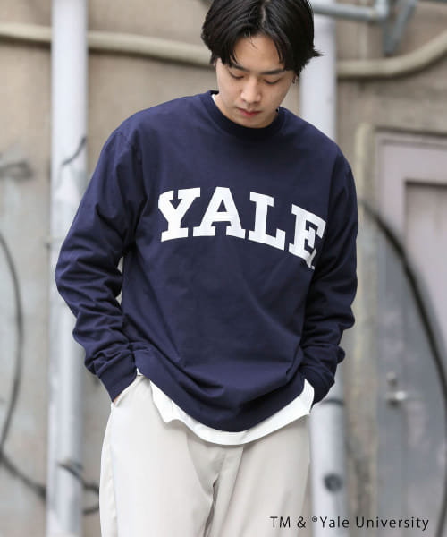『ユニセックス』『別注』YALEカレッジロゴロングTシャツ A