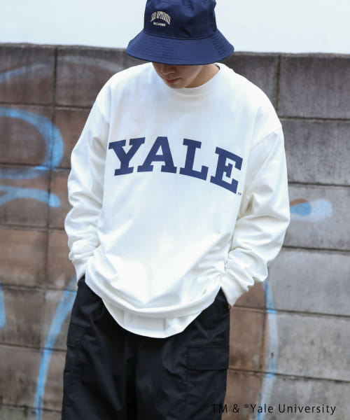『ユニセックス』『別注』YALEカレッジロゴロングTシャツ A