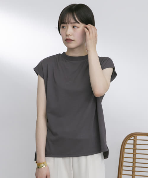 『UR TECH ひやサラクール』フレンチスリーブタックTシャツ