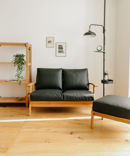 BOTHY PVC Sofa 2P オーク無垢材