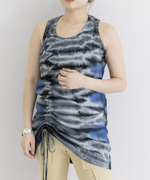 iI　tie dye gather tanktop