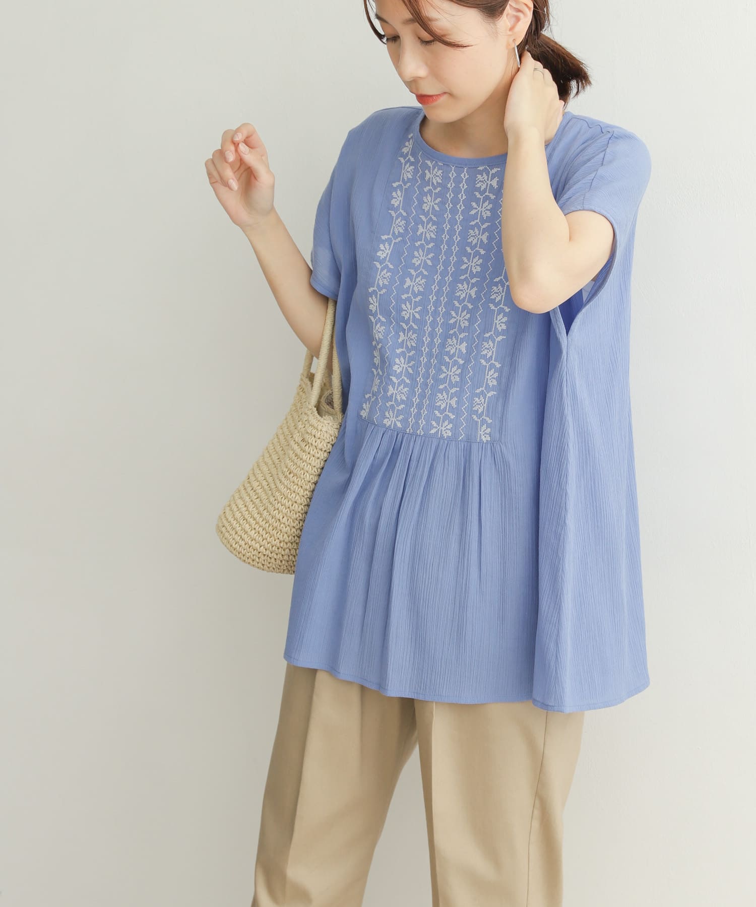クロスステッチ刺繍フレンチブラウス[DR25-23E116]｜URBAN RESEARCH公式ファッション通販