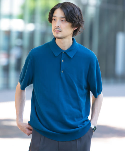 LIFE STYLE TAILOR　ニット半袖プルオーバー