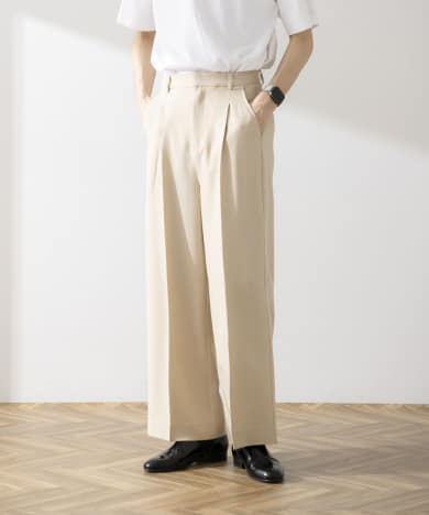 Couleur Meler sakasa　tuck press wide slacks