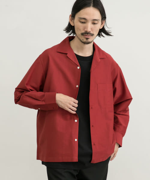 [URBAN RESEARCH][コットンシルクロングスリーブオープンカラーシャツ]