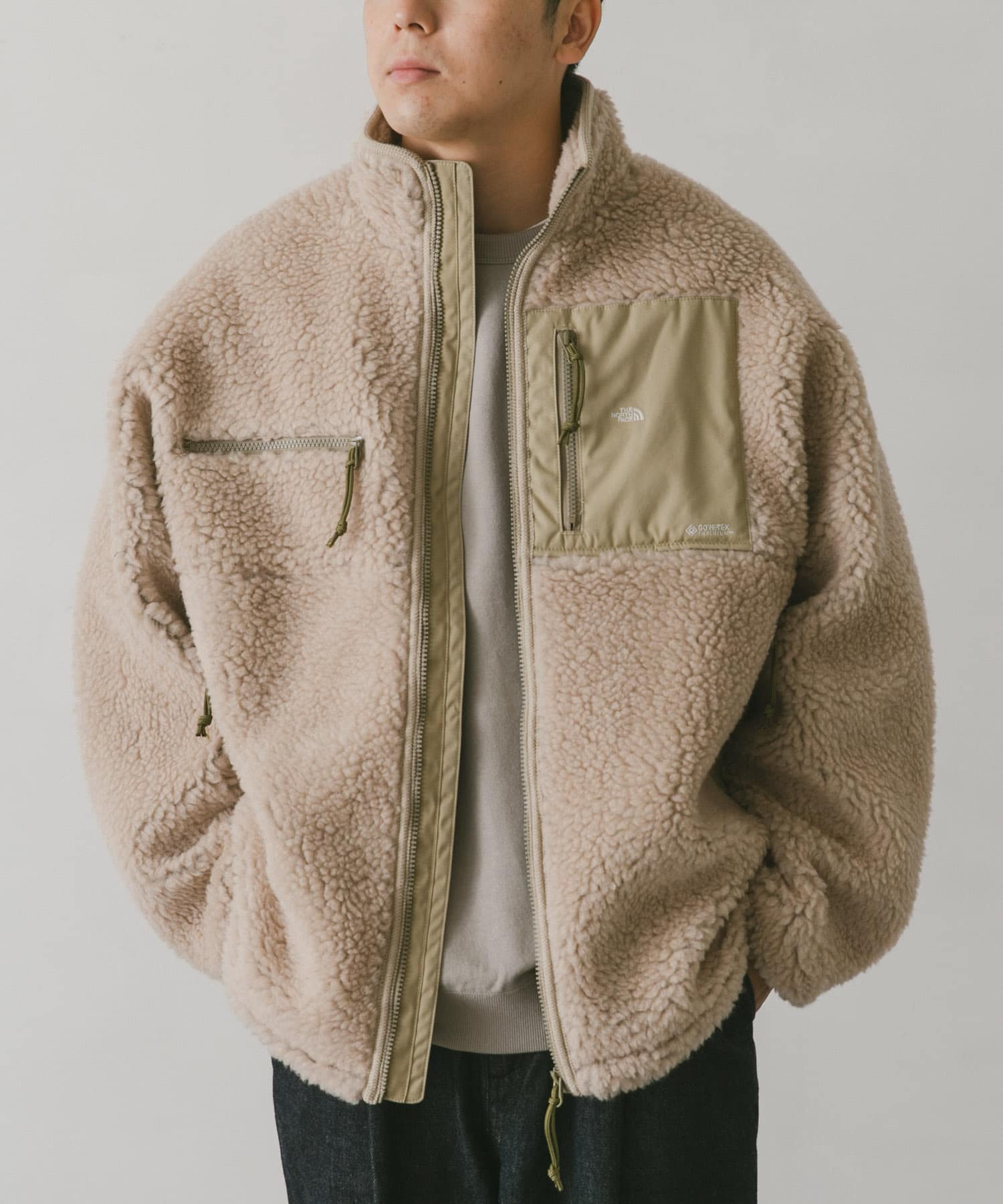 【即決】新品 ノースフェイス パープルレーベル ウール ボア フリース フィールド コート XL GORE-TEX NA2251N オリーブ◆