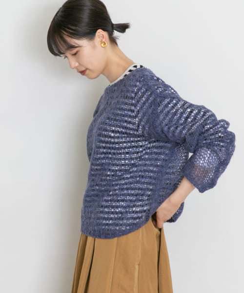 透かし編みニット