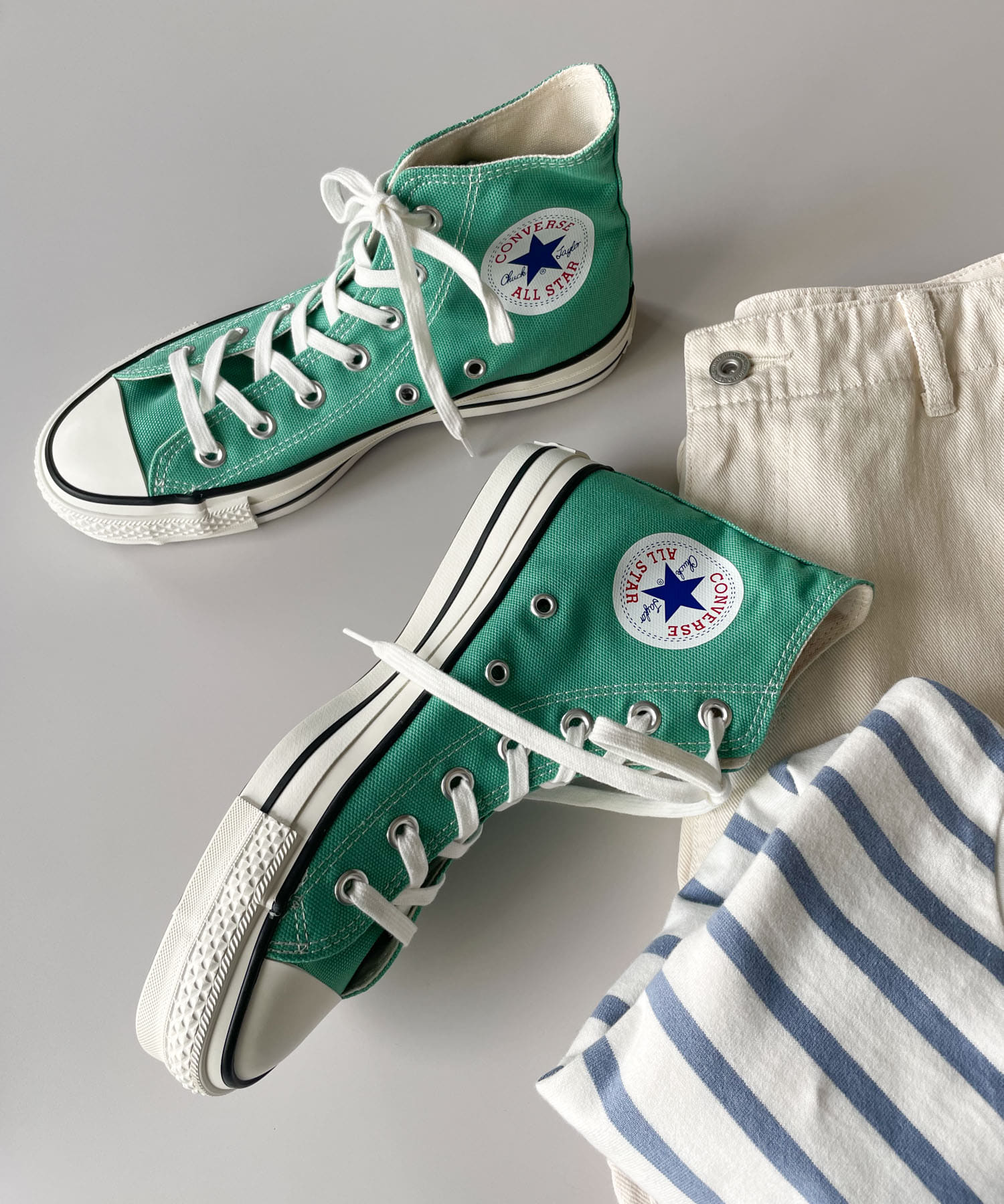 Converse all star sales green high tops