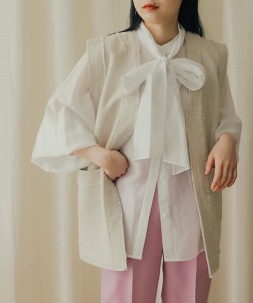 『堀田真由さん着用』2WAYボウタイブラウス