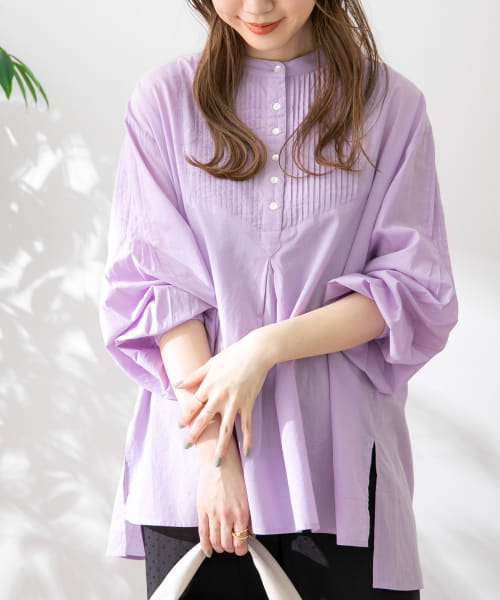 コットンタックドレスシャツ