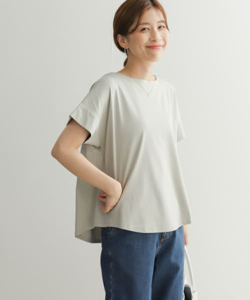 シルケットコットンバックデザインカットソー
