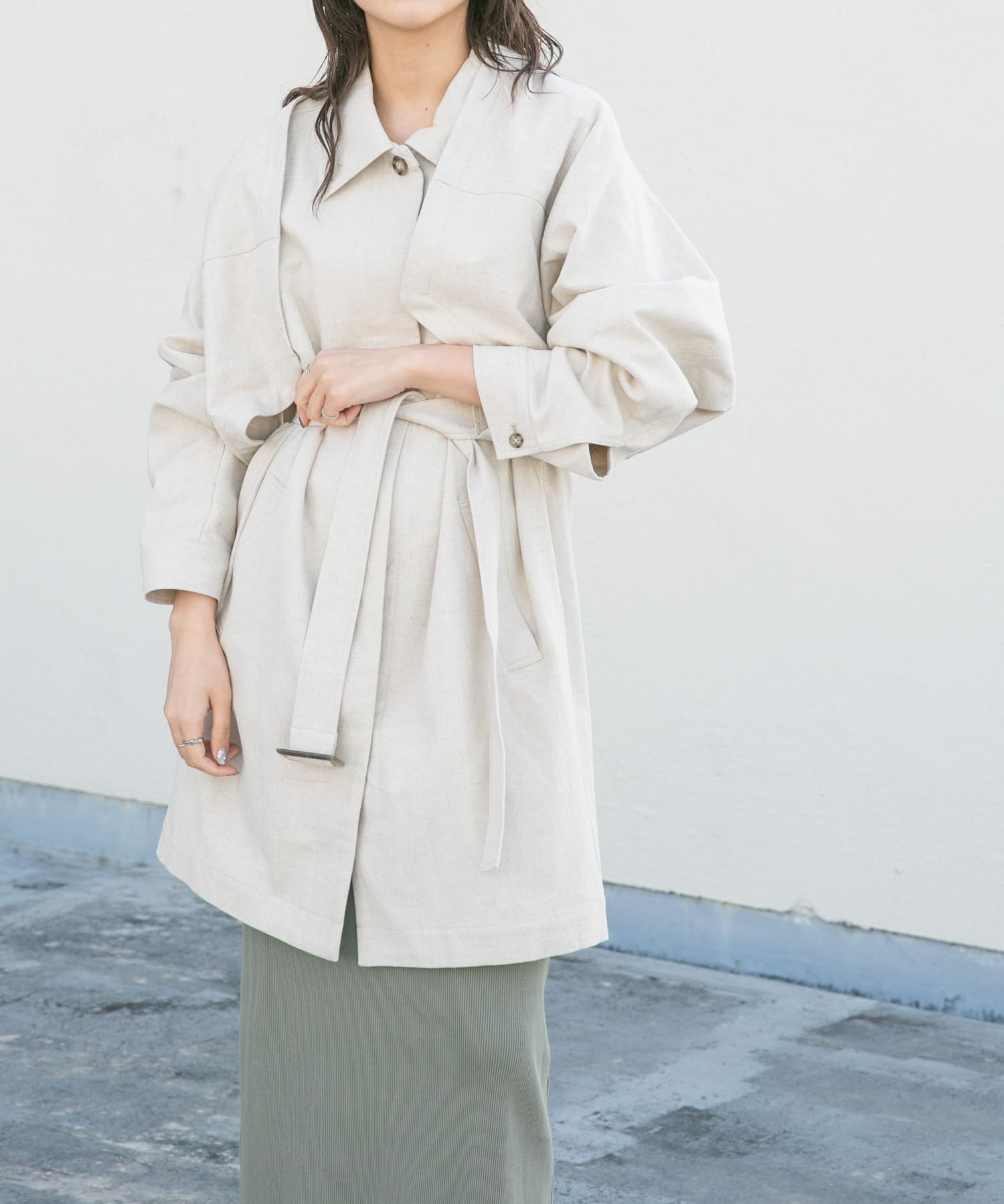 美品 BEAUTY&YOUTH 綺麗なグリーン コート M、9号